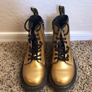 Gold Doc Marten Delaney Boots (kids)